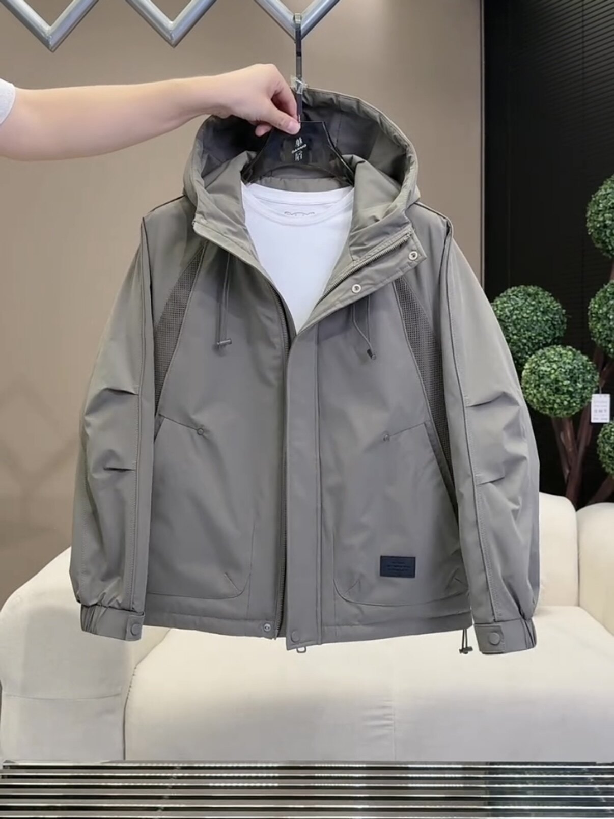 棉衣男款爆款2025新款工装风加棉夹克连帽冲锋衣防风保暖加厚外套