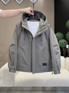 棉衣男款爆款2025新款工装风加棉夹克连帽冲锋衣防风保暖加厚外套