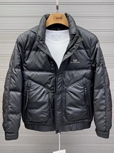 2025年新款冬季短款羽绒服男款潮牌帅气拉链口袋立领加厚修身外套