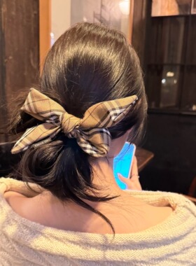 早春BBR格纹◆蝴蝶结鸭嘴夹氛围感抓夹头饰高级韩系半扎盘发发饰