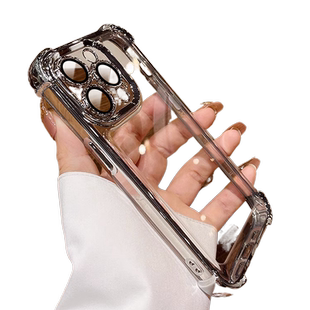 带镜头膜适用苹果15promax手机壳17/16透明iPhone14Pro全包镜头保护套13加厚气囊防摔11高级感12男女plus新款
