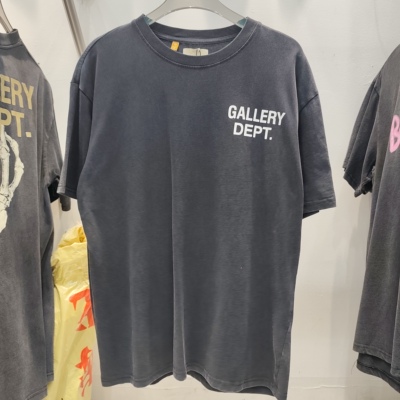 夏季新款美式潮牌GALLERY DEPT简约字母印花男女宽松洗水短袖T恤