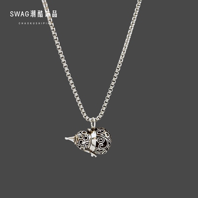 可打开装香囊香薰镂空小葫芦项链