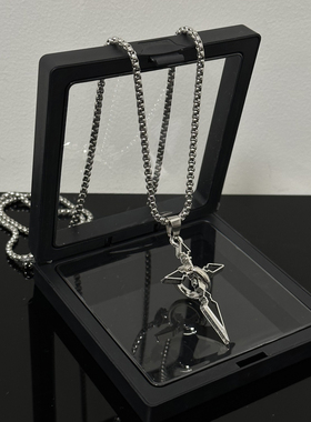 圆环十字架项链男款潮小众设计感