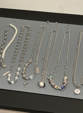 原创不掉色钛钢项链男士潮嘻哈小众高级设计感锁骨链冷淡风配饰女