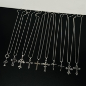 欧美潮牌十字架项链男生潮流痞帅嘻哈高级感小众百搭个性 毛衣链女