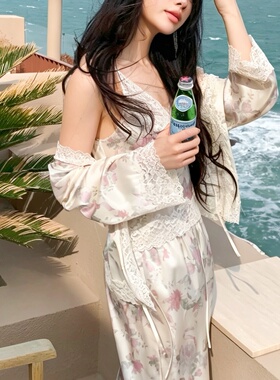 微醺午后丨19姆米真丝弹力缎甜美家居服睡衣套装「分开拍」-6902