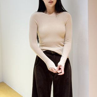 年终羊绒专场丨中鼎可机洗羊绒丨圆领弹力针织打底衫-MY6702