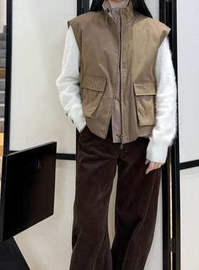 杰佛瑞丨90鹅绒丨斜纹棉面料两面穿宽松工装风鹅绒马甲-MY6587