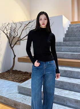 铅笔内搭丨100绵羊毛丨新澳100支超细羊毛半高领针织衫-MY6197