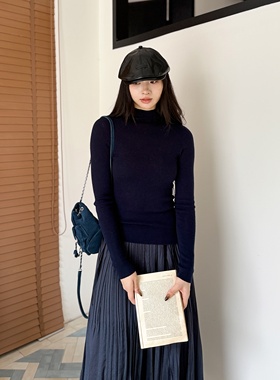 自由的简讯丨康赛妮100精纺山羊绒丨岛精18针无缝打底衫-MY6353