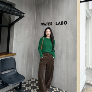 MY6383 无缝一线成衣圆领打底羊绒衫 月亮与六便士 100山羊绒