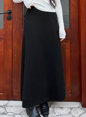 【新澳可机洗精纺绵羊毛】euri时尚气质显瘦高腰羊毛半身裙MY5364