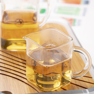 耐热玻璃公道杯方形茶海分茶分酒器可明火加热功夫茶道茶具配件