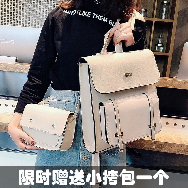 2021新款皮质学院风双肩包女韩版百搭大学生书包时尚简约英伦背包|msdalam kategori Beg kulit/wanita/beg lelaki, Backpack - dari Buy2taobao.com untuk memberikan perkhidmatan ejen Taobao profesional membeli