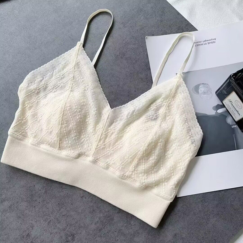 蕾丝纯棉兔耳朵超薄乳胶垫抹胸