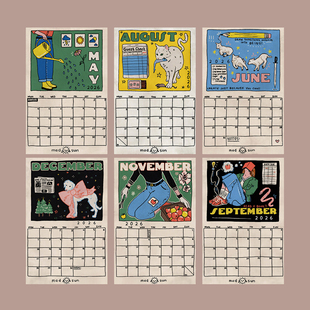 日历2026年新款 饰画房间布置 创意月历海报自律打卡墙贴卡片卧室装