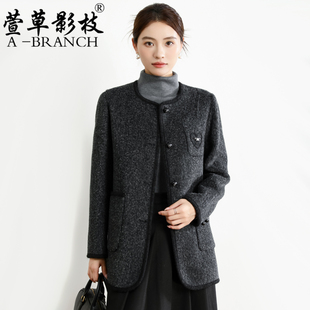 中年妈妈羊毛呢大衣秋冬装洋气小香风呢子2025新款女士双面呢外套