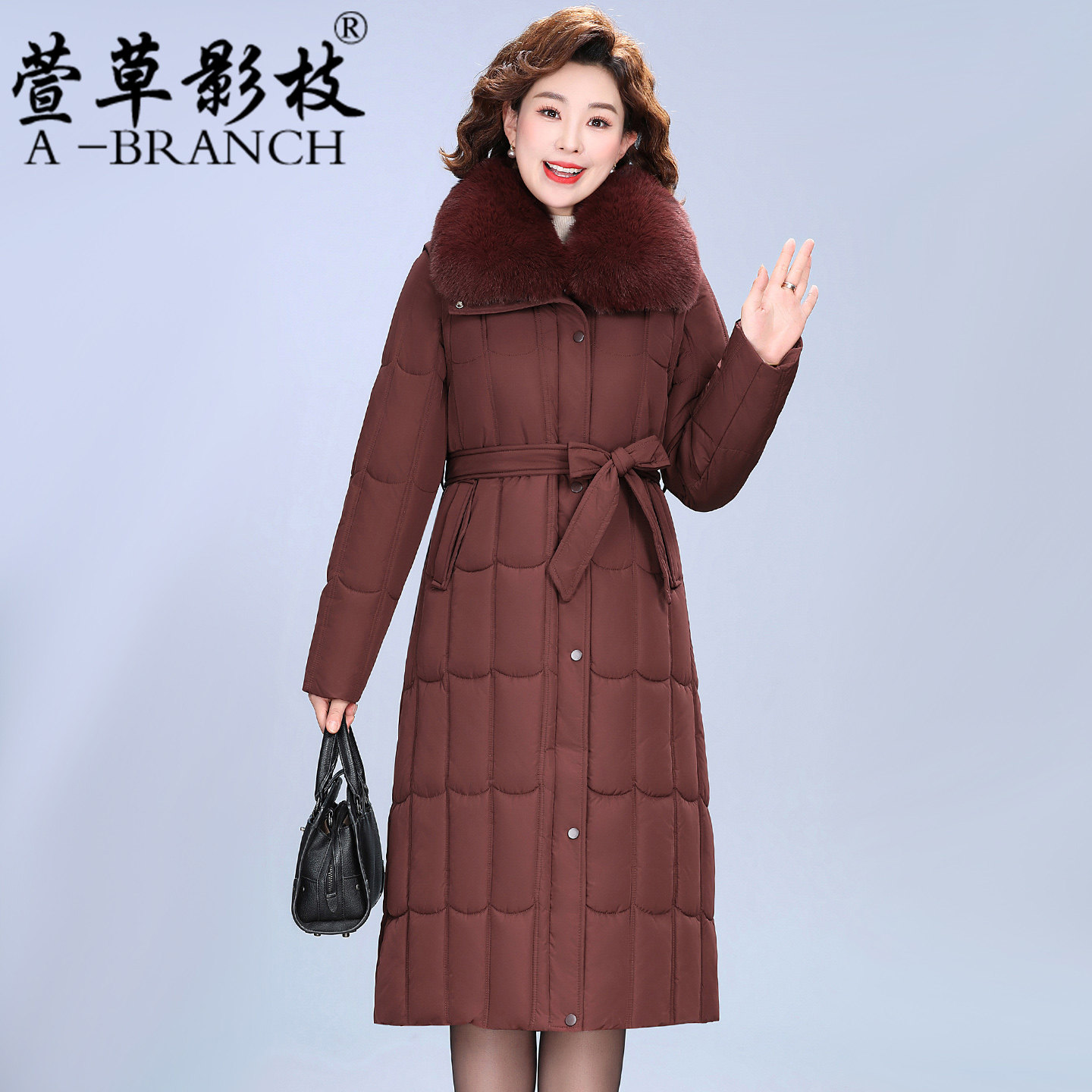 中年妈妈棉衣女2025秋冬季中长款棉服大码洋气中老年棉袄保暖外套