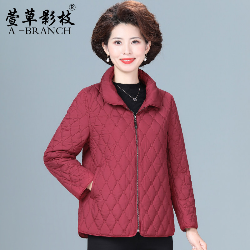 中老年女装棉服秋冬季大码洋气妈妈夹棉外套轻薄款棉衣女士小棉袄
