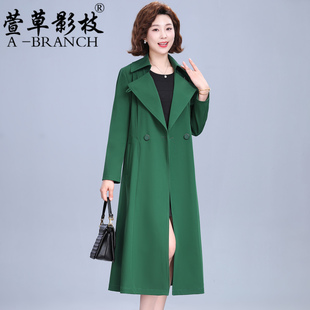 时尚品牌妈妈风衣女士中长款洋气春秋装中老年气质显瘦贵夫人外套