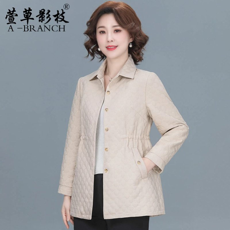 妈妈外套春秋季时尚2025新款中老年女装洋气风衣气质高贵夫人上衣
