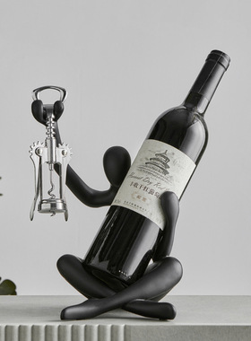 现代简约树脂镂空人物红酒架客厅餐厅家居摆件酒柜餐边柜装饰软装