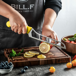 Bill.F不锈钢空气刀免磨冻肉菜刀面包锋利厨房刀具家用带刀套