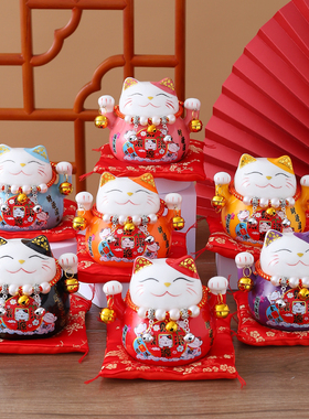 招财猫小摆件存钱罐陶瓷创意礼品家居装饰客厅办公日本可爱发财猫