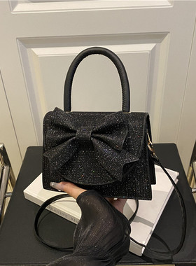 芊舒祺新款时尚亮晶晶蝴蝶结晚宴手提包时尚少女迷你单肩斜挎小包
