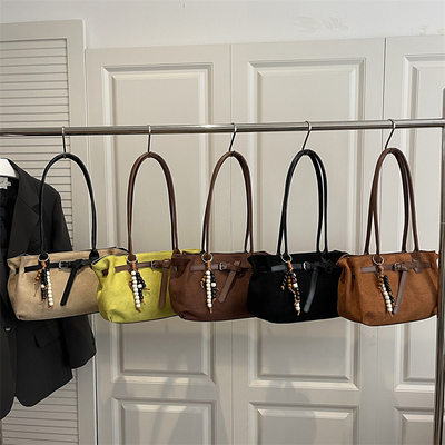 芊舒祺2025年冬季简约复古托特包女大容量简约通勤单肩手提包质感