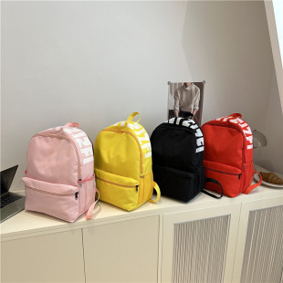 高颜值初中生小双肩包女韩版 少女轻便纯色小书包女大容量电脑背包