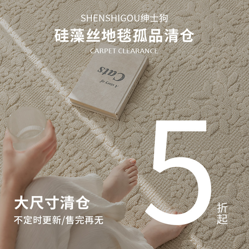 清仓地毯客厅卧室特价尾货处理防水免洗地垫法式轻奢高级断码捡漏