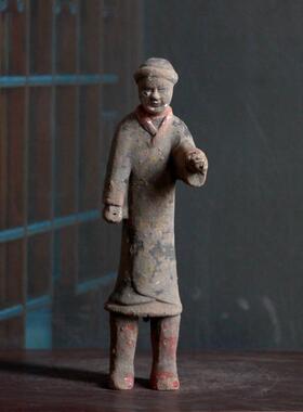 仿古彩绘汉佣陶器影视道具艺术品
