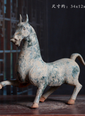 仿古陶瓷汉红釉动物烛台灯台