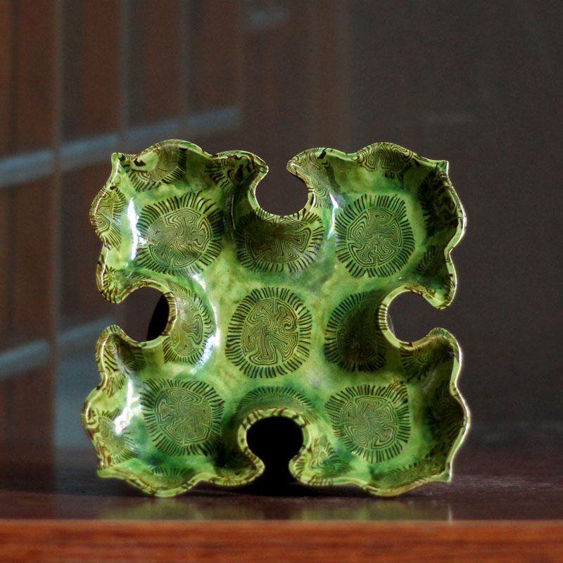 宋绞胎高脚杯盛酒器皿民国斗笠杯蒜头瓶粉盒盖盒仿古瓷器古董收藏