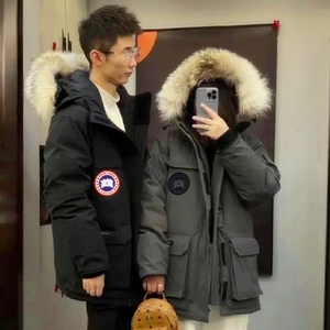 加拿大大鹅羽绒服男08远征中长款东北极寒加厚工装派克情侣外套女
