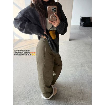 女士加厚保暖羽绒裤高腰阔腿