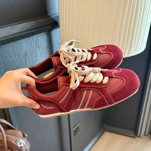 软底百搭休闲运动鞋 新款 2025秋季 跟高2cm巨好看不累脚轻便德训鞋