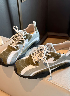 跟高3cm设计感小众厚底德训鞋女款2026新款春季不累脚户外登山鞋