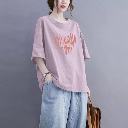 100%纯棉气质短袖T恤夏上衣