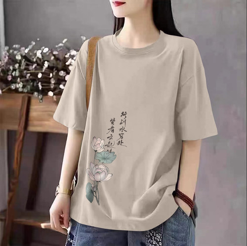 100%纯棉短袖时尚上衣女t恤