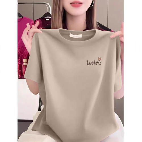 100%纯棉短袖T恤女夏季