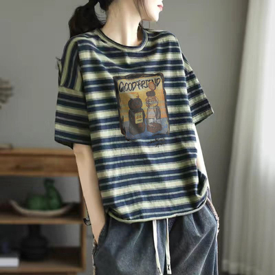 短袖复古常规纯棉女性
