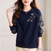 休闲气质上衣秋休闲宽松时尚 外贸出口清仓纯棉女装 长袖 打底卫衣潮