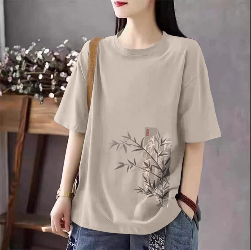 100%纯棉宽松短袖t恤上衣