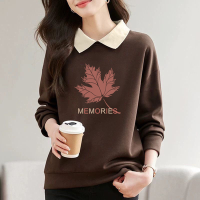 纯棉POLO领卫衣女春秋