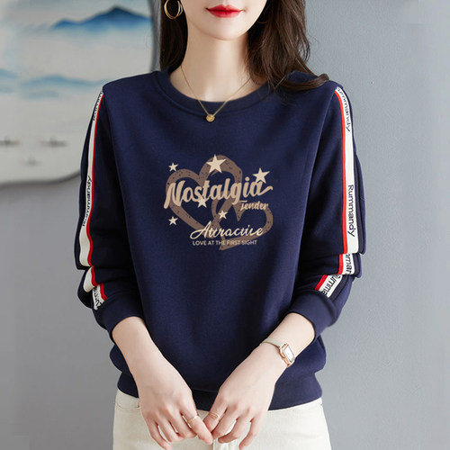 时尚百搭纯棉宽松卫衣女