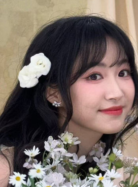杨肸子同款花朵发夹温柔森系仙美后脑勺发饰半扎发发卡侧边头饰女