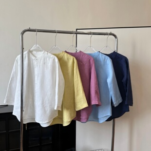 【柳条儿】-缤纷夏日-小漂亮来啦! 纯亚麻防晒气质女士上衣衬衫